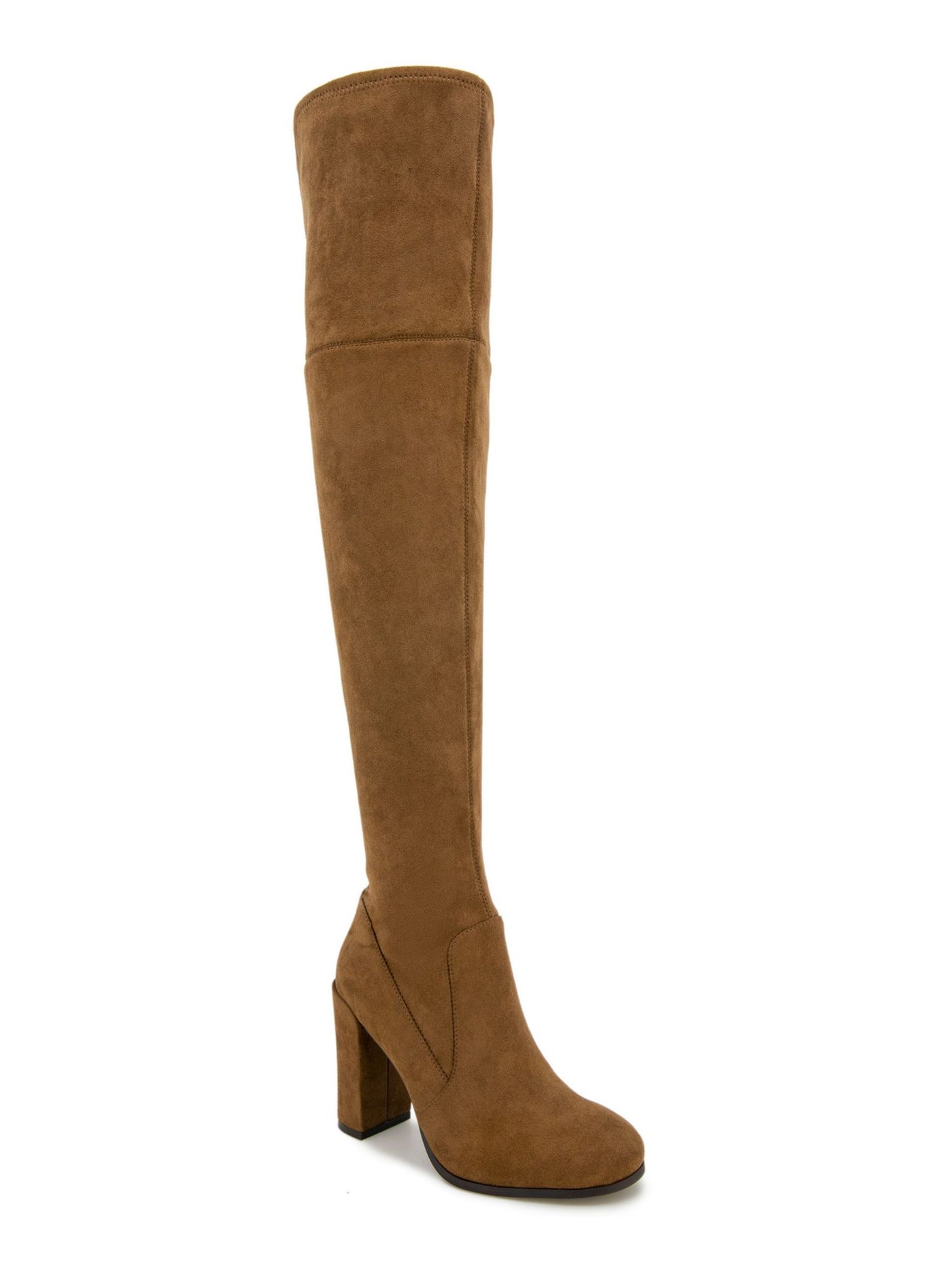 KENNETH COLE NEW YORK Womens Brown Inside Half Zip Justin Round Toe Block Heel Dress Boots 6 M