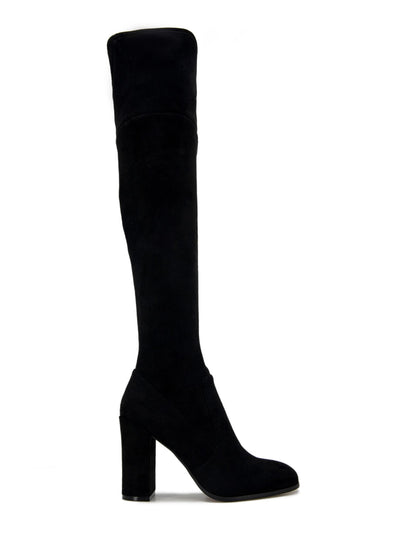 KENNETH COLE NEW YORK Womens Black Inside Half Zip Justin Round Toe Block Heel Dress Boots 5.5 M
