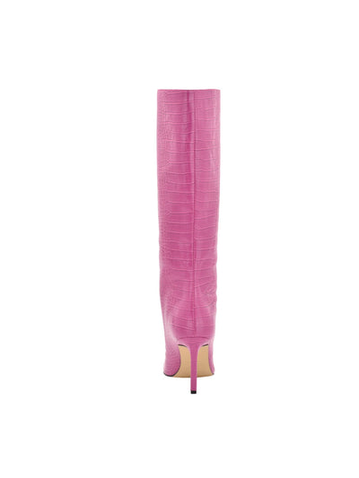 GUESS Womens Pink Animal Print Padded Dayton Pointy Toe Stiletto Dress Boots 9 M