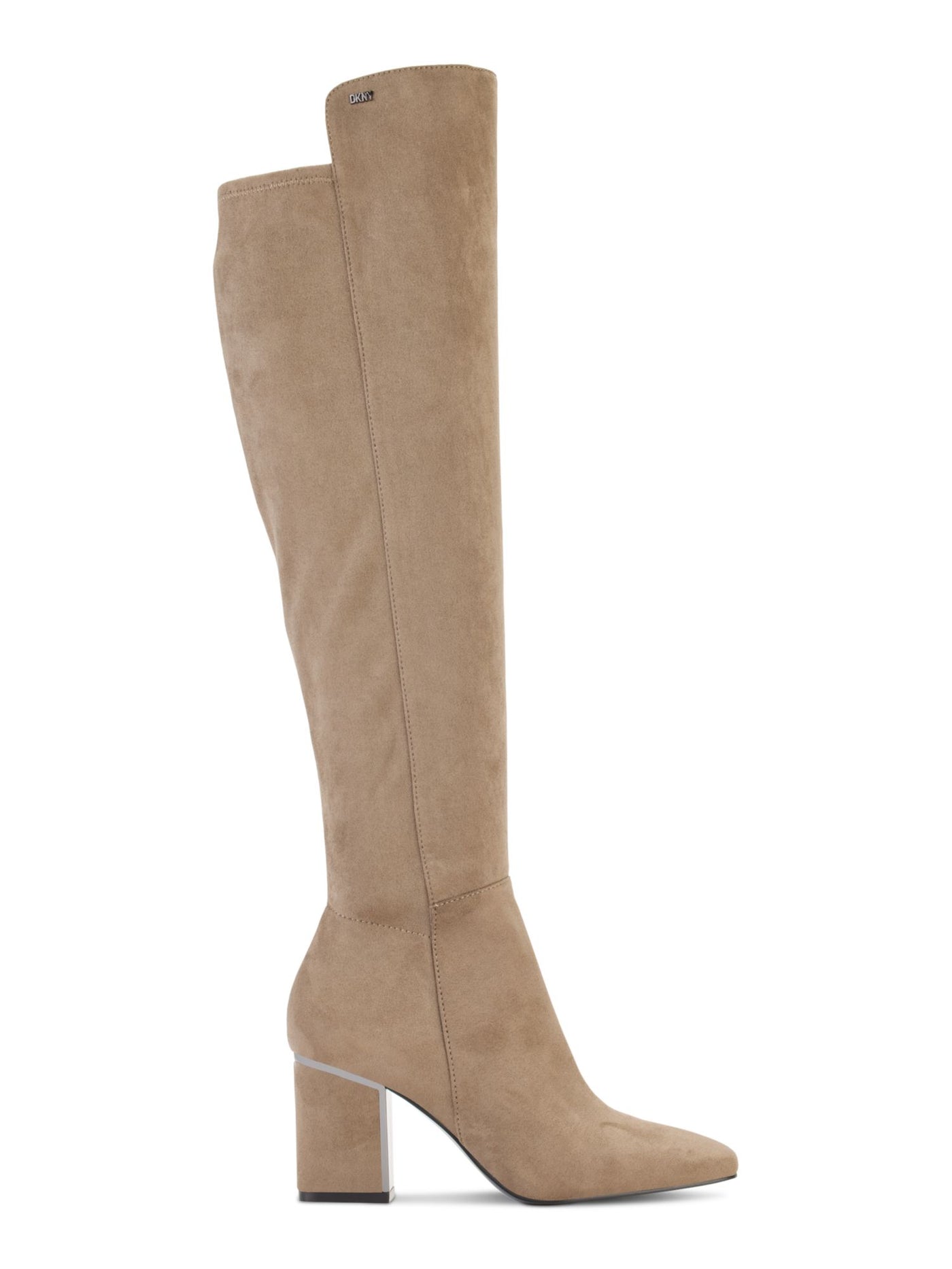 DKNY Womens Beige Cilli Square Toe Block Heel Zip-Up Dress Boots 7 M