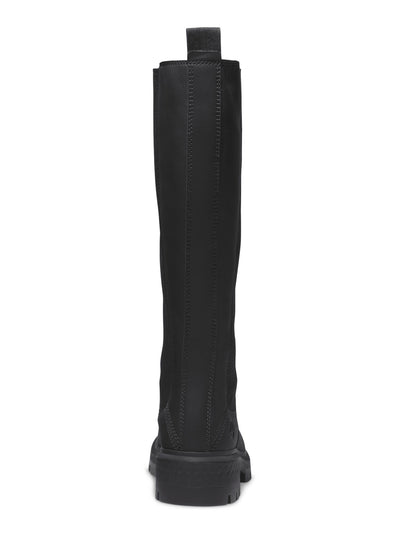 TIMBERLAND Womens Black Goring Riding Boot Lug Sole Padded Removable Insole Cortina Round Toe Block Heel Chelsea 8 M