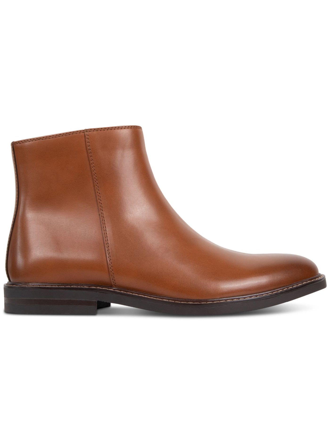 REACTION KENNETH COLE Mens Brown Comfort Ely Round Toe Block Heel Zip-Up Boots Shoes 13 M