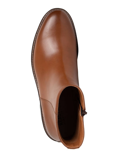REACTION KENNETH COLE Mens Brown Comfort Ely Round Toe Block Heel Zip-Up Boots Shoes 13 M