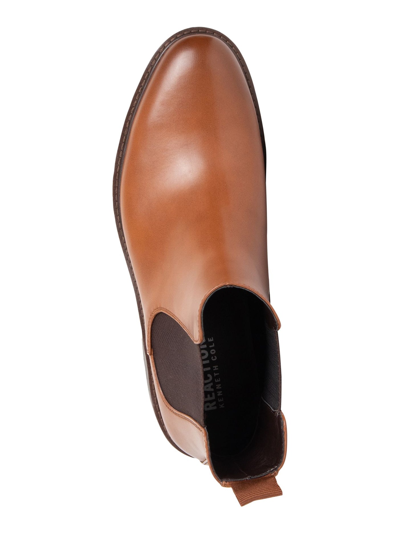 REACTION KENNETH COLE Mens Brown Goring Ely Round Toe Slip On Dress Chelsea 10.5 M