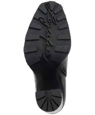 KARL LAGERFELD PARIS Womens Black Comfort Peppy Almond Toe Block Heel Zip-Up Leather Dress Heeled Boots M