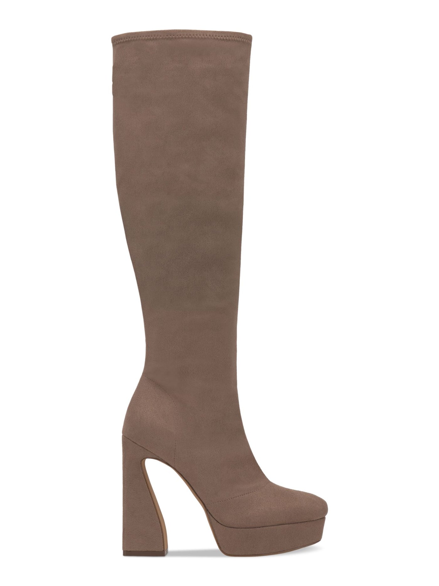 JESSICA SIMPSON Womens Brown 1" Platform Comfort Daniyah Round Toe Sculpted Heel Zip-Up Heeled Boots 7 M