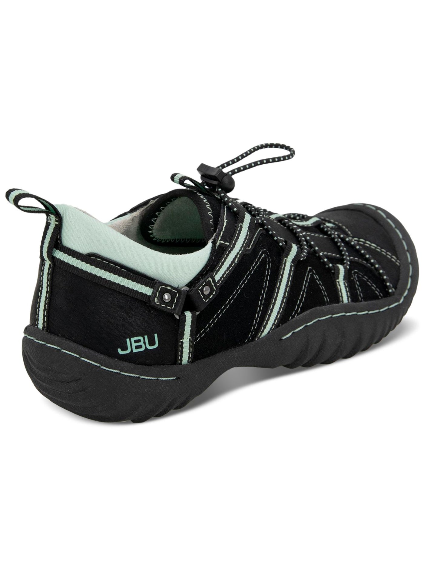 JBU BY JAMBU Womens Black Mixed Media Toggle Closure Back Pull-Tab Cushioned Synergy Pointy Toe Lace-Up Athletic Running Shoes 8 M