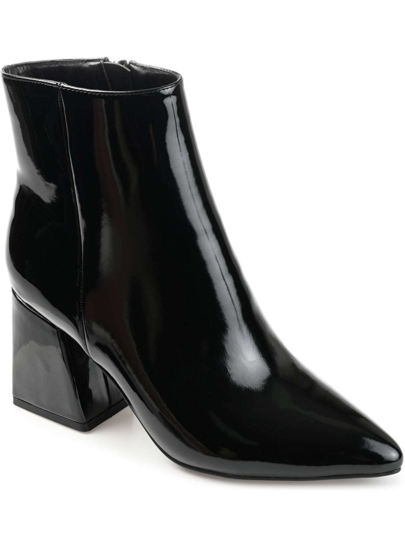 JOURNEE COLLECTION Womens Black Padded Mylow Pointed Toe Block Heel Zip-Up Dress Booties 9.5