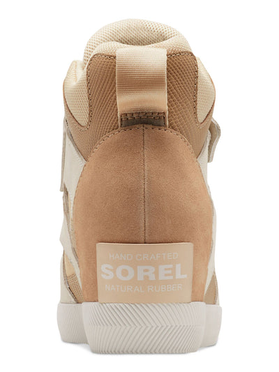SOREL Womens Beige Mixed Media Hook And Loop Strap Back Pull-Tab Padded Out N About Round Toe Lace-Up Sneakers Shoes 11