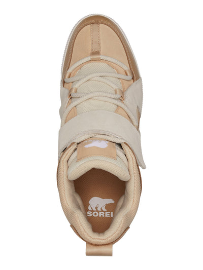 SOREL Womens Beige Mixed Media Hook And Loop Strap Back Pull-Tab Padded Out N About Round Toe Lace-Up Sneakers Shoes 11