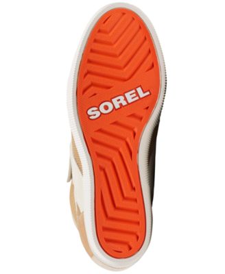 SOREL Womens Beige Mixed Media Hook And Loop Strap Back Pull-Tab Padded Out N About Round Toe Lace-Up Sneakers Shoes
