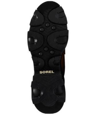 SOREL Womens Beige Mixed Media 1-1/2" Platform Waterproof Padded Removable Insole Back Pull-Tab Arch Support Slip Resistant Brex Round Toe Block Heel Lace-Up Leather Boots Shoes
