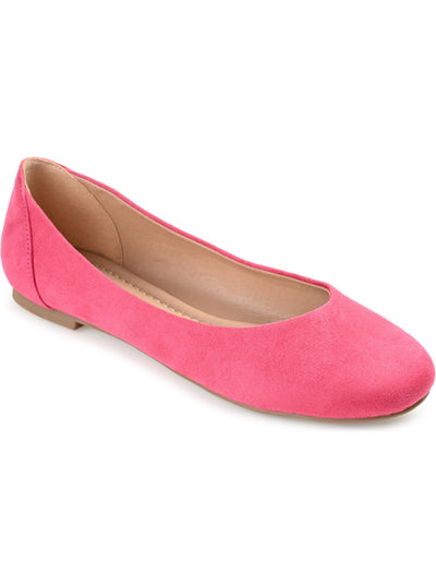 JOURNEE COLLECTION Womens Pink Comfort Kavn Round Toe Slip On Ballet Flats 5.5