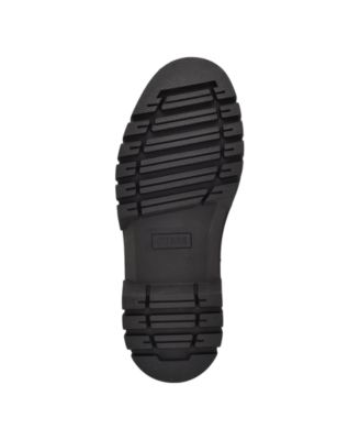 GUESS Womens Black Logo Zipper Lug Sole Fearne Round Toe Lace-Up Combat Boots M
