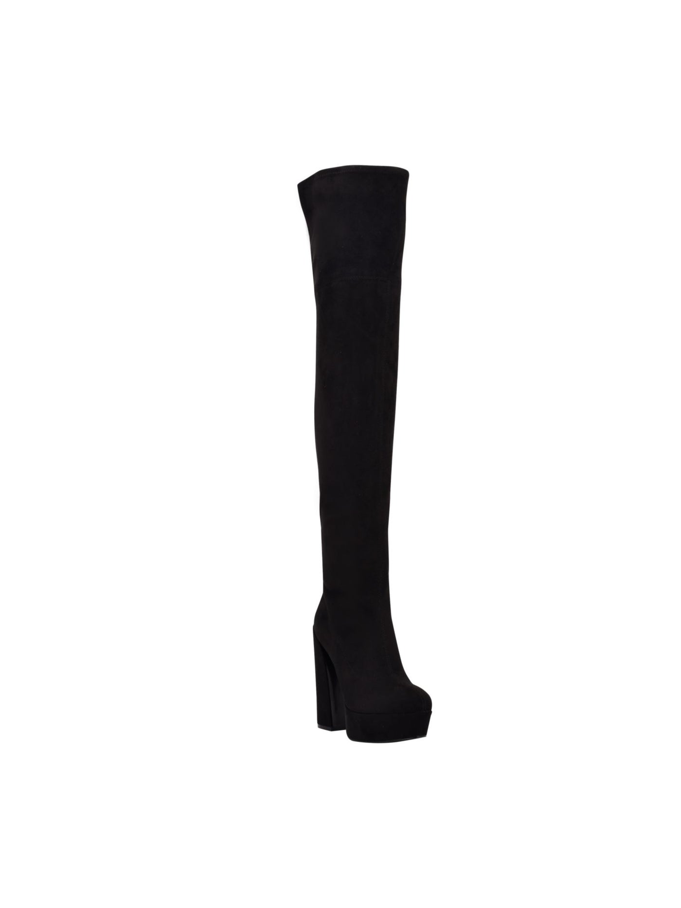 GUESS Womens Black 1" Platform Stretch Padded Cristy Almond Toe Block Heel Zip-Up Dress Boots 11 M