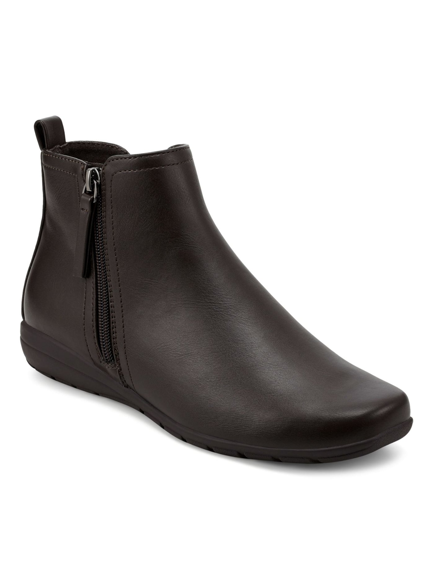 EASY SPIRIT Womens Brown Cushioned Removable Insole Flexible Heel Pull-Tab Goring Arch Support Aleena Round Toe Zip-Up Booties 11 M