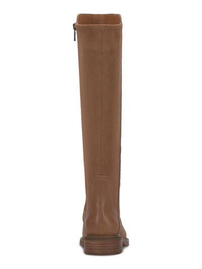 LUCKY BRAND Womens Beige Padded Quenbe Round Toe Block Heel Zip-Up Riding Boot 6.5 M