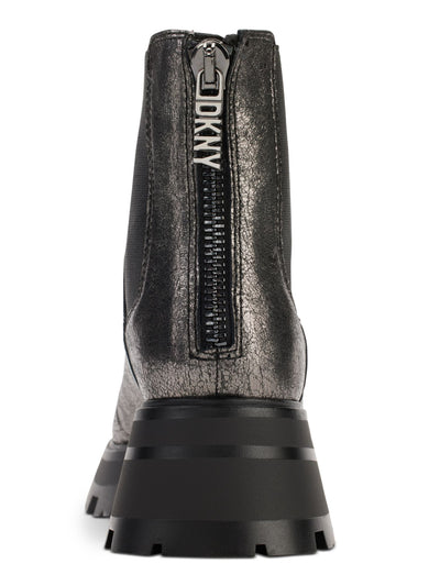 DKNY Womens Silver Goring Sasha Round Toe Block Heel Chelsea 6.5