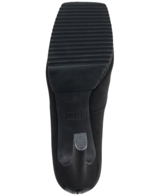 DKNY Womens Black Logo Hardware On Zipper Padded Treaded Zayne Square Toe Stiletto Zip-Up Pumps Shoes M