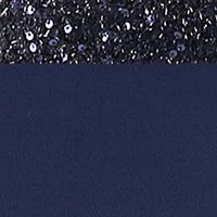 JS COLLECTIONS Womens Navy Sequined Zippered Sleeveless Round Neck Full-Length Cocktail Gown Dress