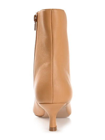 JOURNEE COLLECTION Womens Beige Padded Arely Pointed Toe Kitten Heel Zip-Up Booties 8 M