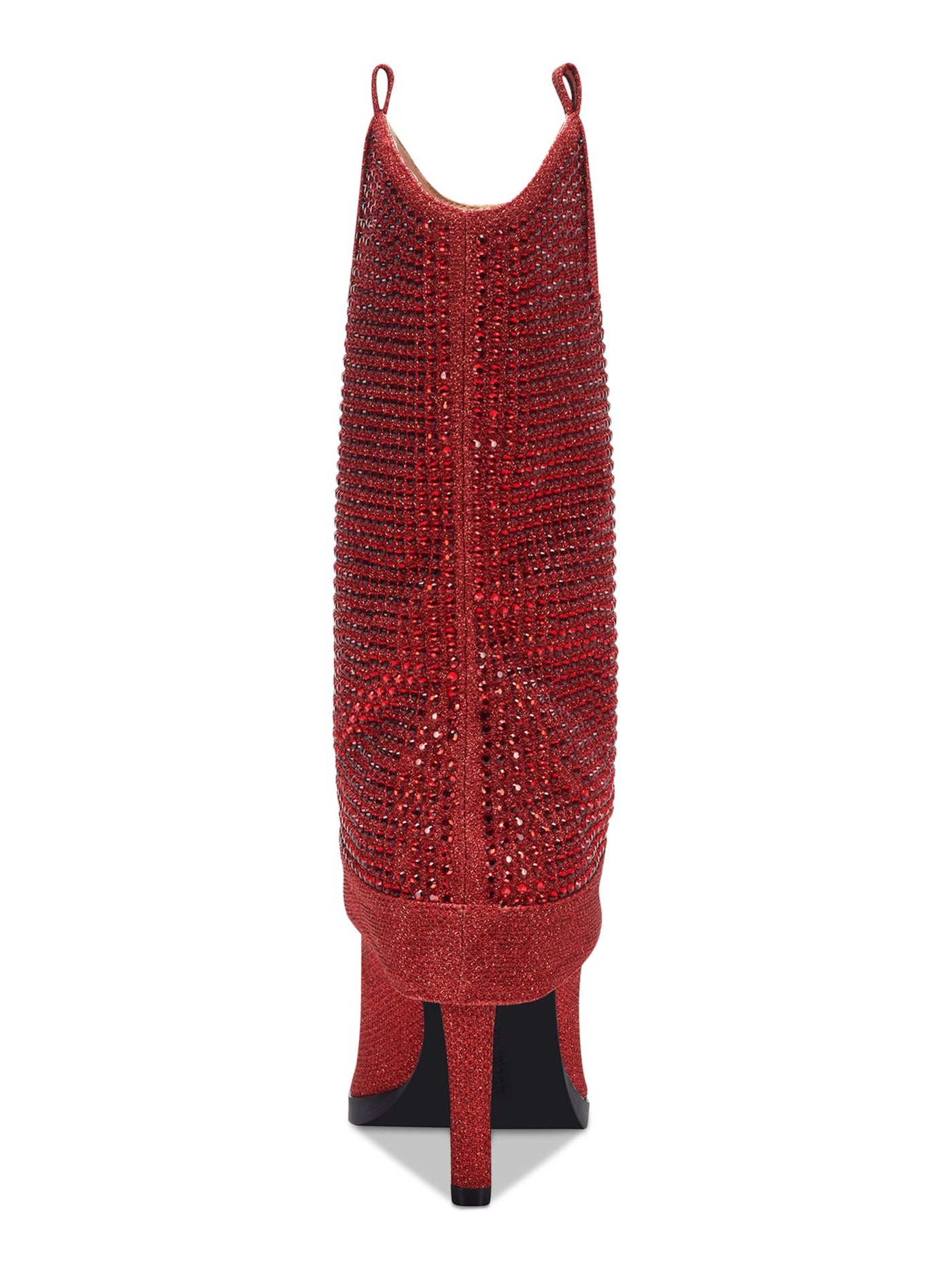 THALIA SODI Womens Red Rhinestone Nellie Pointed Toe Stiletto Dress Western Boot 7 M