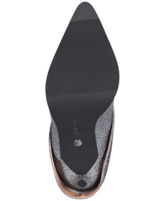 THALIA SODI Womens Gray Rhinestone Nellie Pointed Toe Stiletto Dress Western Boot M