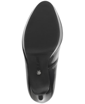THALIA SODI Womens Black 1" Platform Padded Crista Almond Toe Stiletto Slip On Dress Pumps Shoes M