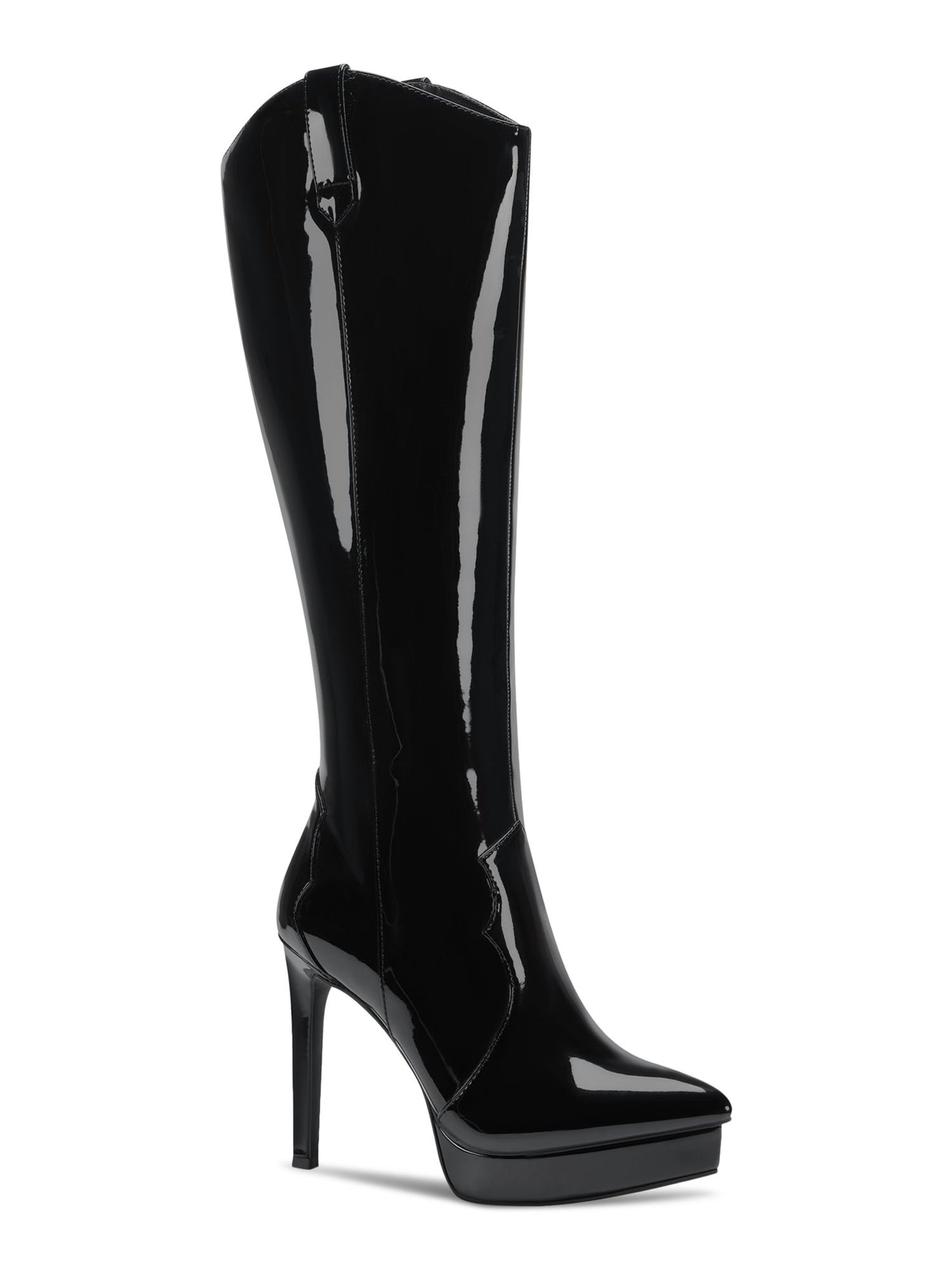 THALIA SODI Womens Black 3/4 Platform Comfort Trixi Pointy Toe Stiletto Zip-Up Dress Boots 6 M