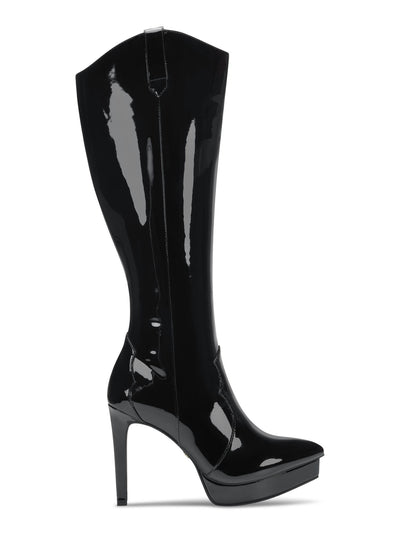 THALIA SODI Womens Black 3/4" Platform Comfort Trixi Pointy Toe Stiletto Zip-Up Dress Boots 5.5 M