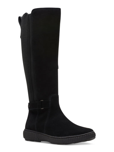 COLLECTION BY CLARKS Womens Black Goring Pull Tab Cushioned Button Accent Caroline Round Toe Platform Zip-Up Riding Boot 8 M