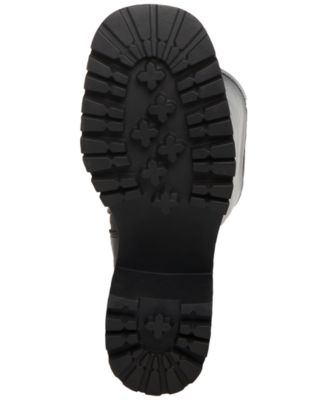 AQUA COLLEGE Womens Black 1" Platform Waterproof Stretch Ria Round Toe Block Heel Zip-Up Dress Heeled Boots M