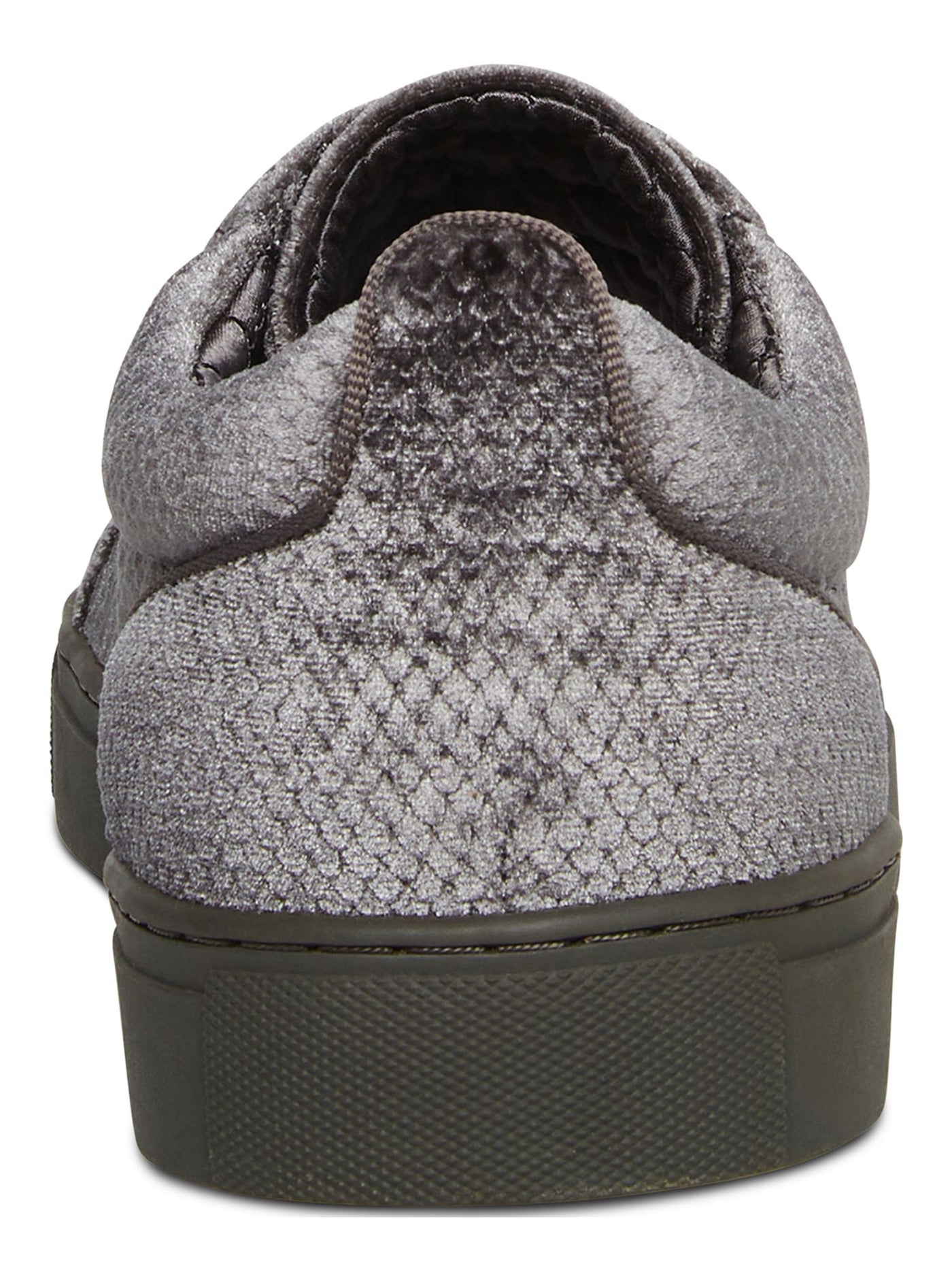 STEVE MADDEN Mens Gray Snake Embossed Back Tab Yali Round Toe Lace-Up Sneakers Shoes 8 M