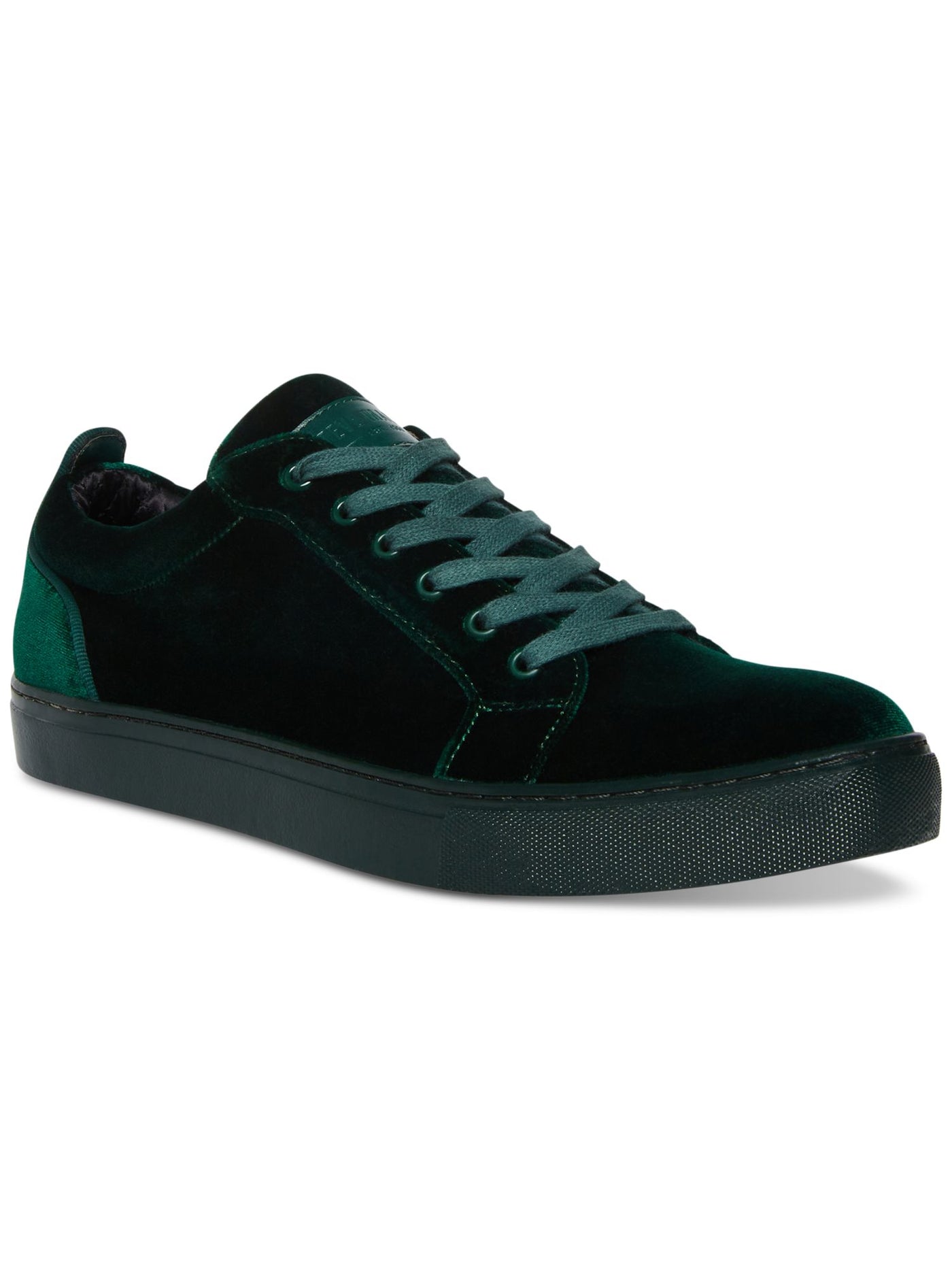 STEVE MADDEN Mens Green Heel Pull Tab Yazi Round Toe Lace-Up Velvet Sneakers Shoes 9 M