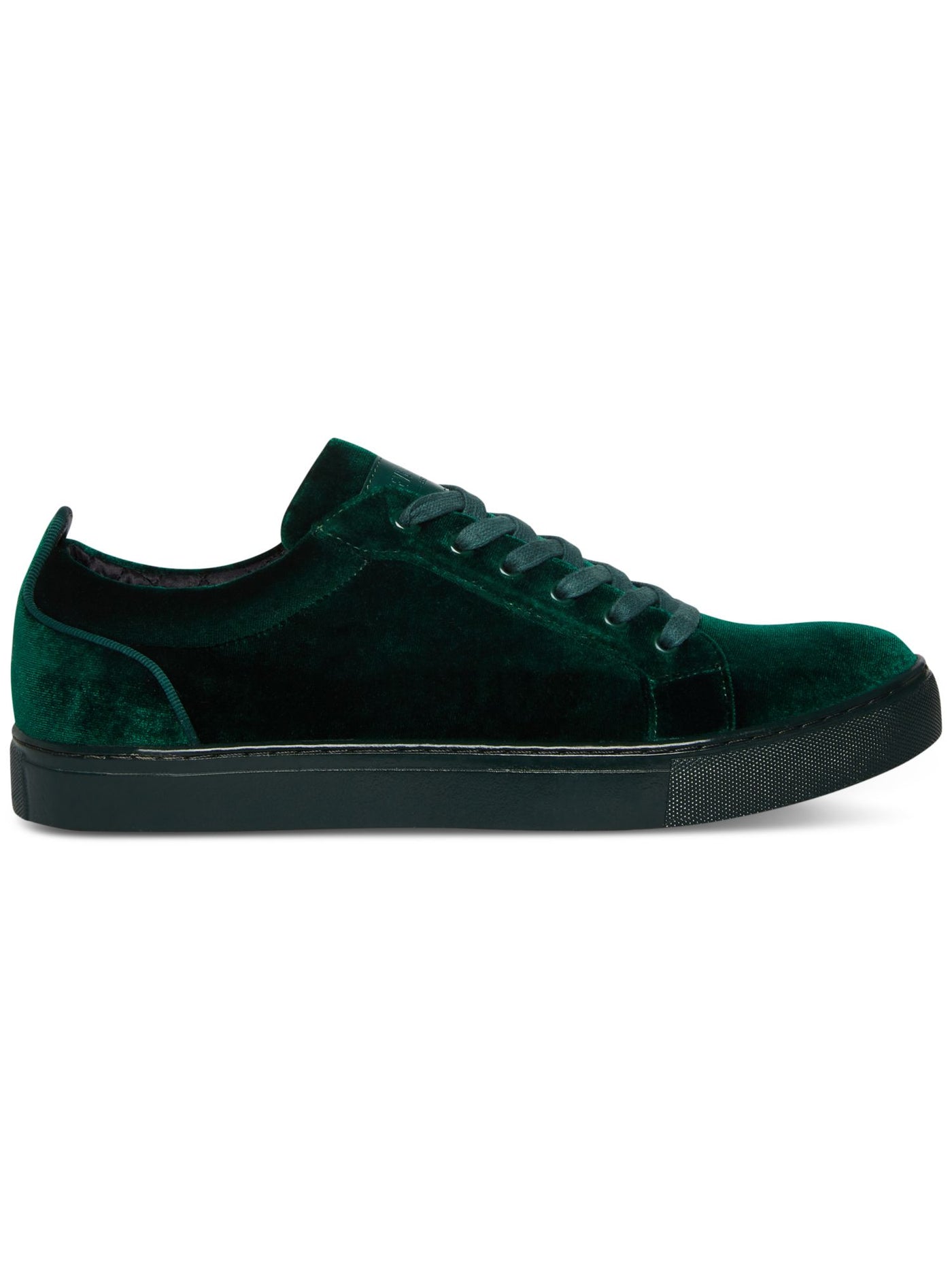 STEVE MADDEN Mens Green Heel Pull Tab Yazi Round Toe Lace-Up Velvet Sneakers Shoes 11.5