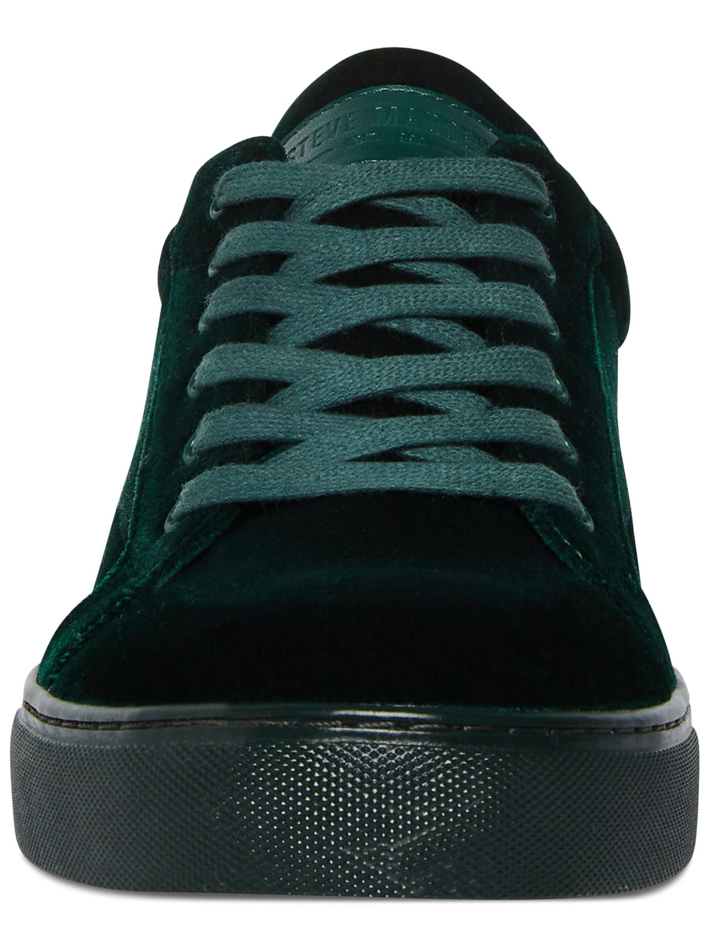 STEVE MADDEN Mens Green Heel Pull Tab Yazi Round Toe Lace-Up Velvet Sneakers Shoes M