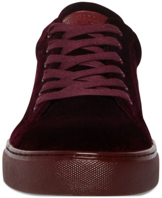 STEVE MADDEN Mens Burgundy Heel Pull Tab Yazi Round Toe Lace-Up Sneakers Shoes M