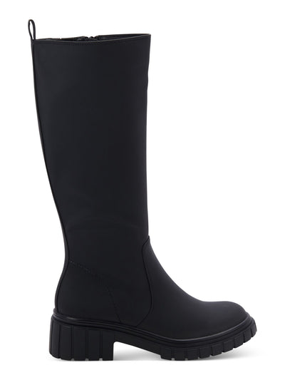 AQUA COLLEGE Womens Black Waterproof Slip Resistant Paz Round Toe Block Heel Zip-Up Riding Boot 6 M