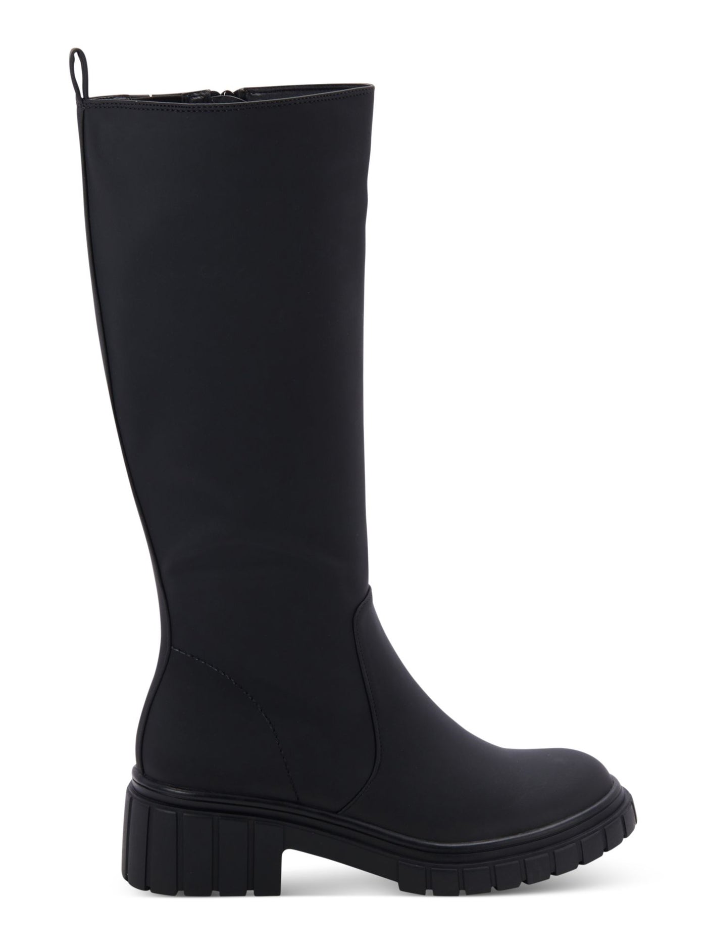 AQUA COLLEGE Womens Black Waterproof Slip Resistant Paz Round Toe Block Heel Zip-Up Riding Boot 6