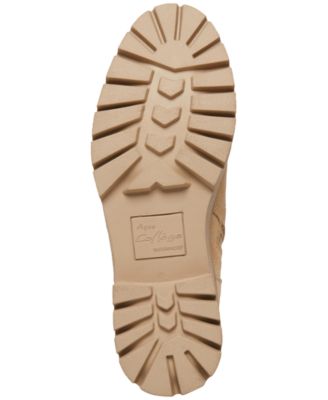 AQUA COLLEGE Womens Beige Padded Waterproof Buckle Accent Lug Sole Desiree Almond Toe Block Heel Zip-Up Leather Booties M