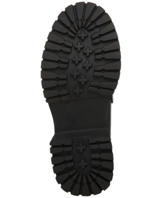 MADDEN GIRL Womens Black Penny Keeper 1" Platform Lug Sole Padded Heather Round Toe Slip On Dress Loafers Shoes M