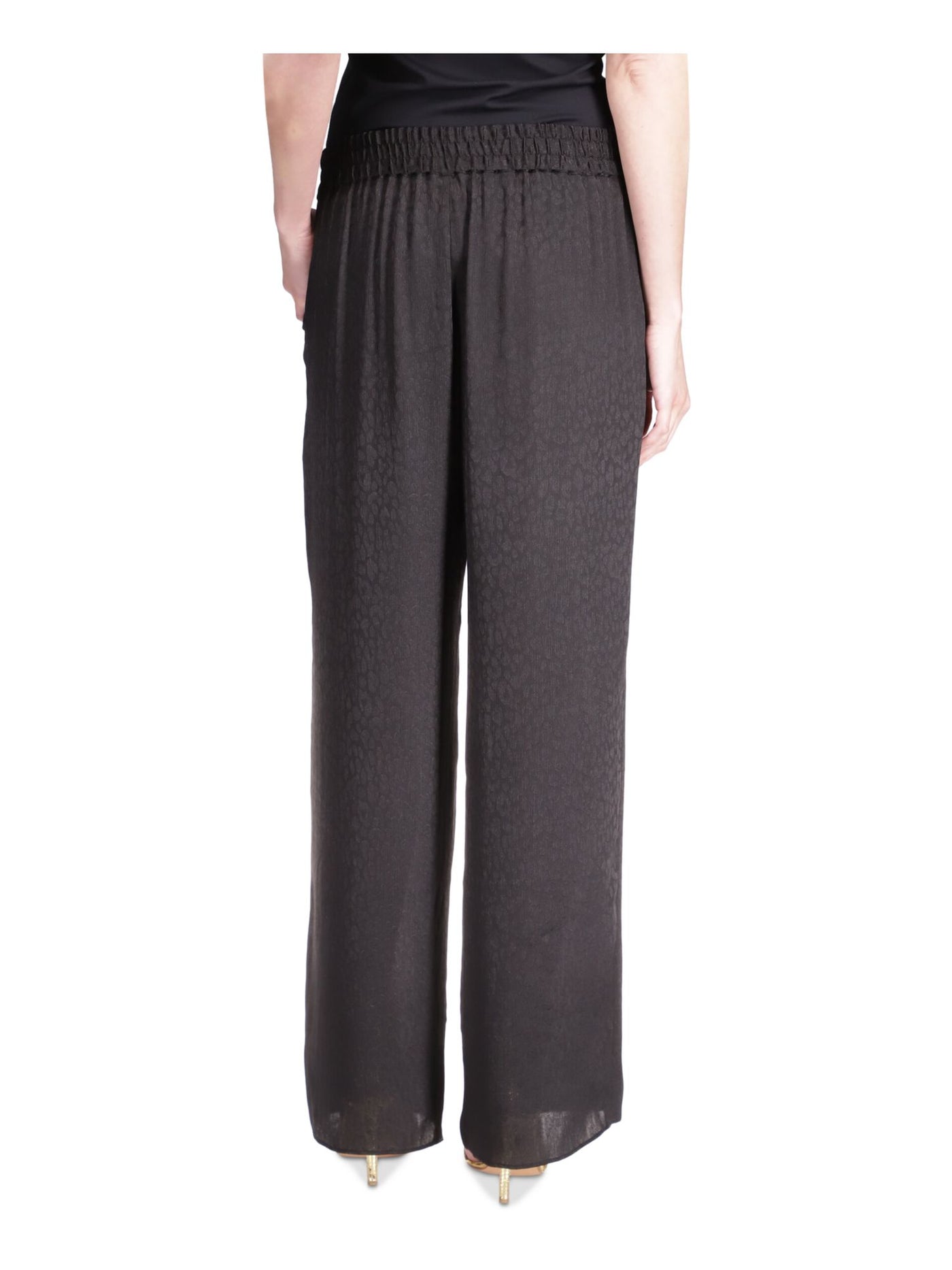 MICHAEL MICHAEL KORS Womens Black Pocketed Drawstring Waist Wide Leg High Waist Pants P\S