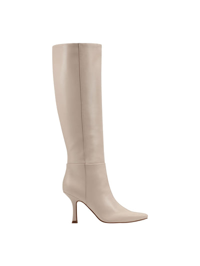 MARC FISHER Womens Ivory Padded Goring Vedant Square Toe Sculpted Heel Zip-Up Dress Boots 8 M