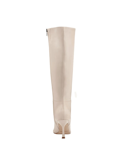 MARC FISHER Womens Ivory Padded Goring Vedant Square Toe Sculpted Heel Zip-Up Dress Boots 8 M