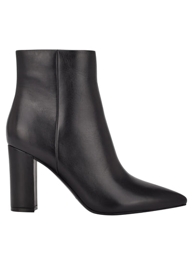 MARC FISHER Womens Black Goring Padded Granita Pointy Toe Block Heel Zip-Up Booties 7 M