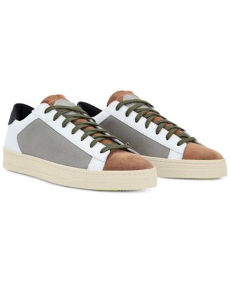 P448 Mens White Color Block Jack Peaky Round Toe Platform Lace-Up Leather Sneakers Shoes