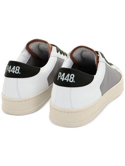 P448 Mens White Color Block Jack Peaky Round Toe Platform Lace-Up Leather Sneakers Shoes 41