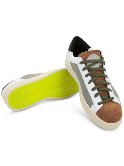 P448 Mens White Color Block Jack Peaky Round Toe Platform Lace-Up Leather Sneakers Shoes 41
