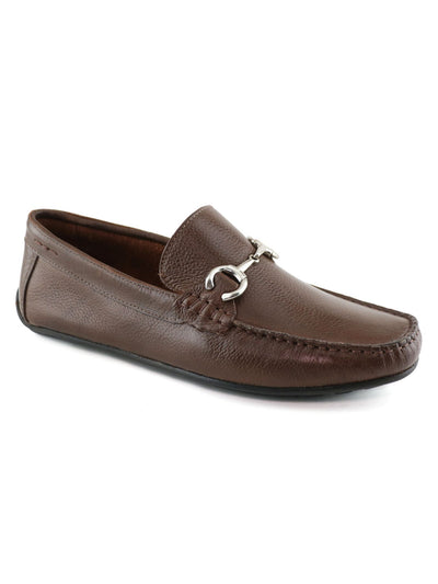 MARC JOSEPH NEW YORK Mens Brown Textured Metallic Accent Padded Fulton Street Square Toe Slip On Leather Flats Shoes 11