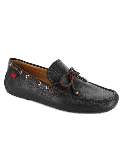 MARC JOSEPH NEW YORK Mens Black Driver Moc Toe Braided Bow Flexible Padded Treaded Cypress Round Toe Slip On Leather Loafers Shoes 11